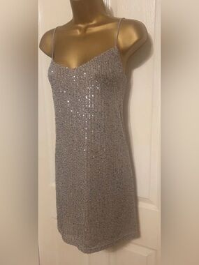 Primark Silver Sequin Slip Dress